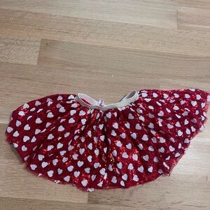 Red Heart Sequin Tulle Skirt